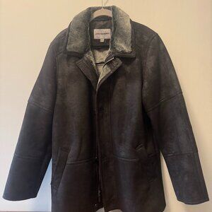 Johnston & Murphy Men's Faux Suede Black Coat